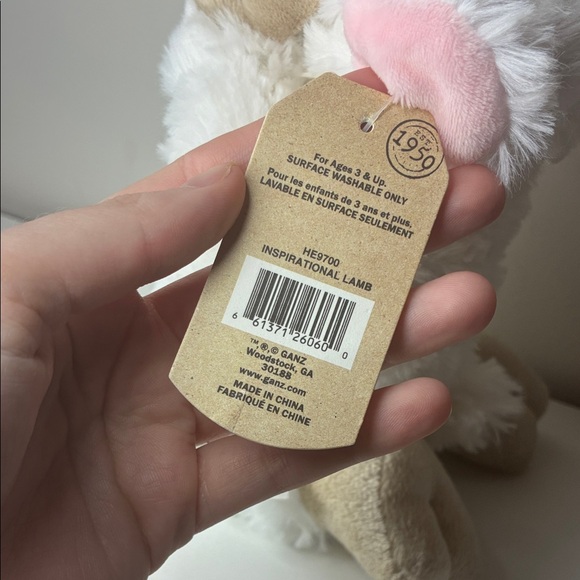 GANZ White and Pink Praying Plush Lamb - Picture 9 of 10